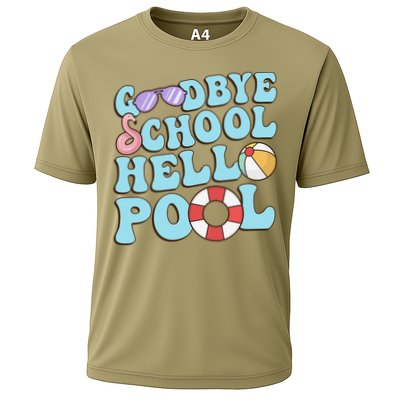 Goodbye School Hello Pool Summer Break Last Day of School Performance Shirt