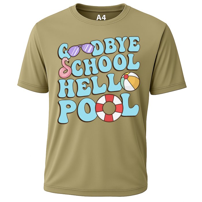 Goodbye School Hello Pool Summer Break Last Day of School Performance Shirt