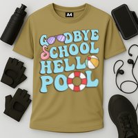 Goodbye School Hello Pool Summer Break Last Day of School Performance Shirt