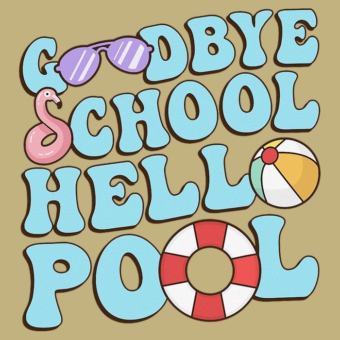 Goodbye School Hello Pool Summer Break Last Day of School Performance Shirt