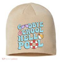 Goodbye School Hello Pool Summer Break Last Day of School Sustainable Beanie