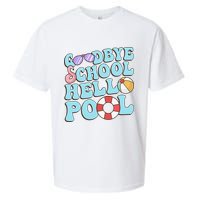 Goodbye School Hello Pool Summer Break Last Day of School Sueded Cloud Jersey T-Shirt