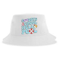 Goodbye School Hello Pool Summer Break Last Day of School Sustainable Bucket Hat
