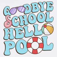 Goodbye School Hello Pool Summer Break Last Day of School Sustainable Bucket Hat