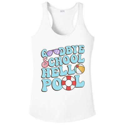 Goodbye School Hello Pool Summer Break Last Day of School Ladies PosiCharge Competitor Racerback Tank