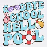 Goodbye School Hello Pool Summer Break Last Day of School Visor