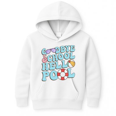 Goodbye School Hello Pool Summer Break Last Day of School Kids Hoodie