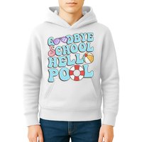 Goodbye School Hello Pool Summer Break Last Day of School Kids Hoodie