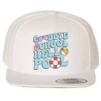 Goodbye School Hello Pool Summer Break Last Day of School Wool Snapback Cap