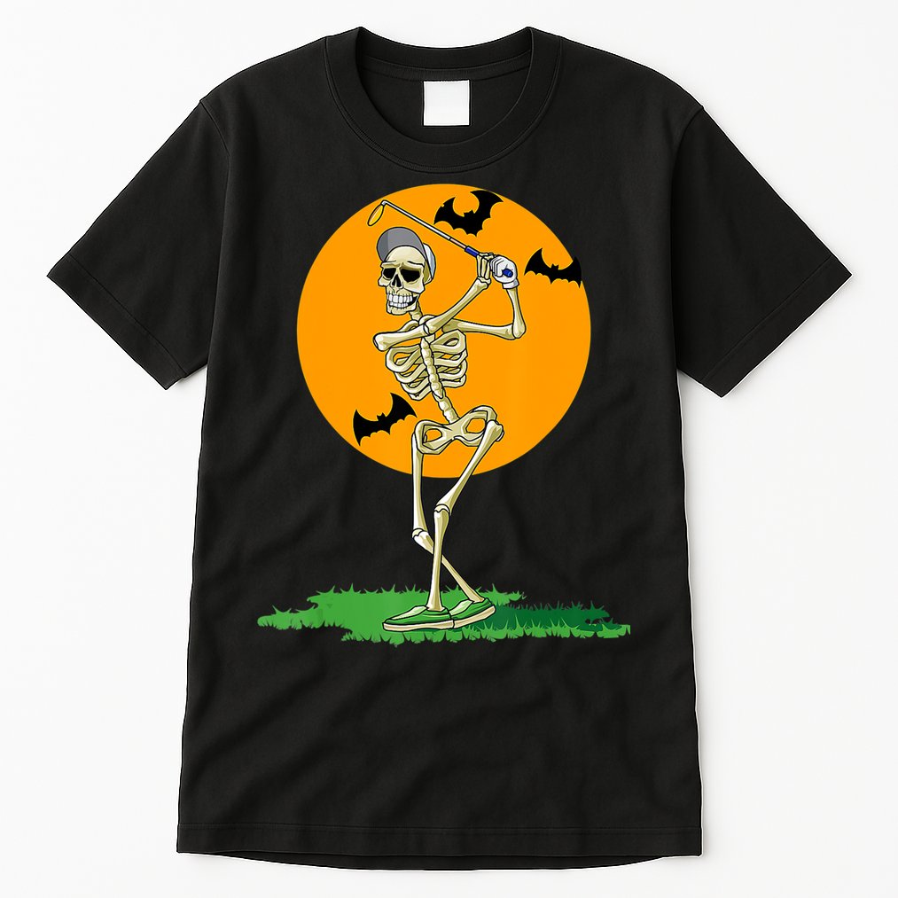 Golfing Skeleton Halloween Golf Halloween Golfer Tall T-Shirt