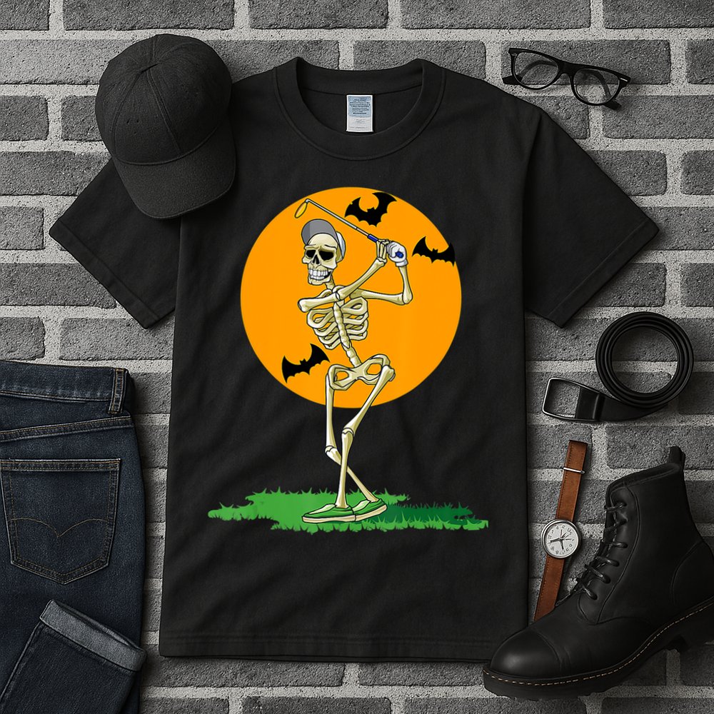 Golfing Skeleton Halloween Golf Halloween Golfer Tall T-Shirt