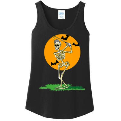 Golfing Skeleton Halloween Golf Halloween Golfer Ladies Essential Tank