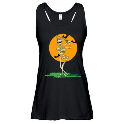 Golfing Skeleton Halloween Golf Halloween Golfer Ladies Essential Flowy Tank