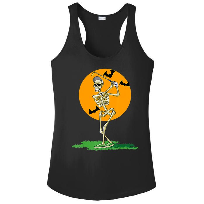 Golfing Skeleton Halloween Golf Halloween Golfer Ladies PosiCharge Competitor Racerback Tank