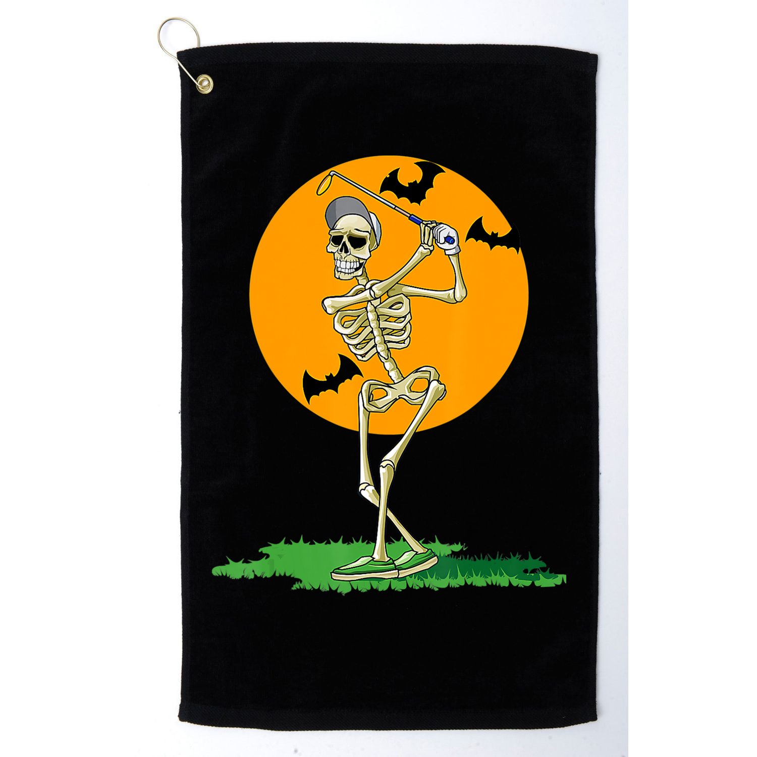 Golfing Skeleton Halloween Golf Halloween Golfer Golf Towel