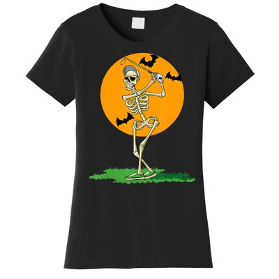 Golfing Skeleton Halloween Golf Halloween Golfer Women's T-Shirt