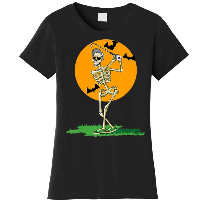 Golfing Skeleton Halloween Golf Halloween Golfer Women's T-Shirt