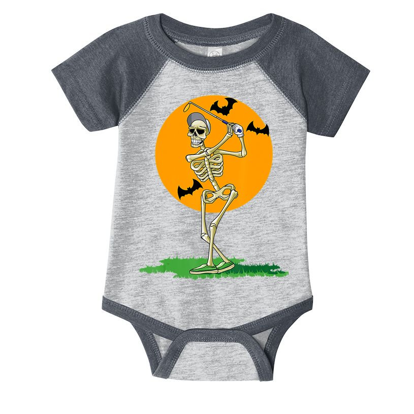 Golfing Skeleton Halloween Golf Halloween Golfer Infant Baby Jersey Bodysuit