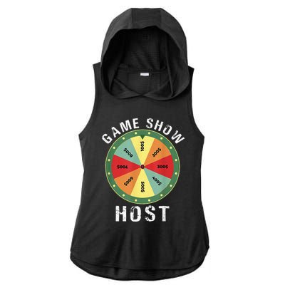 Game Show Host Trivia Board Game Night Questions Vintage Ladies PosiCharge Tri-Blend Wicking Draft Hoodie Tank