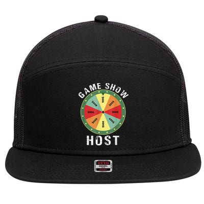 Game Show Host Trivia Board Game Night Questions Vintage 7 Panel Mesh Trucker Snapback Hat