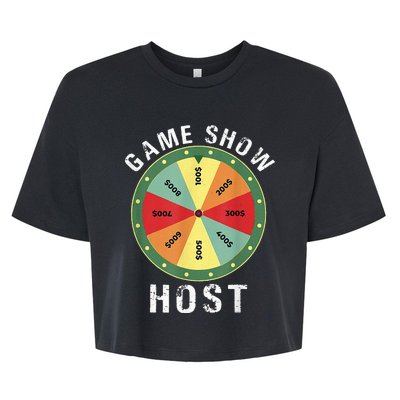 Game Show Host Trivia Board Game Night Questions Vintage Bella+Canvas Jersey Crop Tee