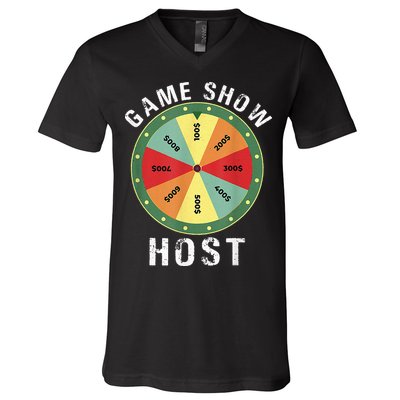 Game Show Host Trivia Board Game Night Questions Vintage V-Neck T-Shirt
