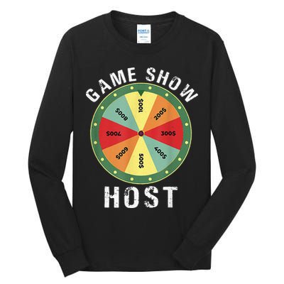 Game Show Host Trivia Board Game Night Questions Vintage Tall Long Sleeve T-Shirt