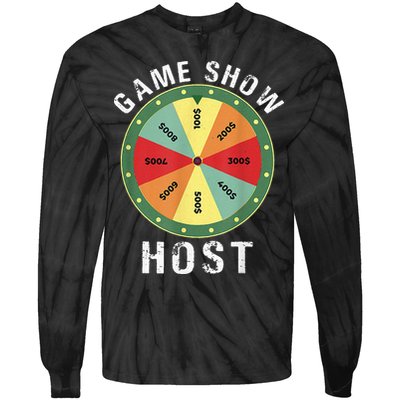 Game Show Host Trivia Board Game Night Questions Vintage Tie-Dye Long Sleeve Shirt