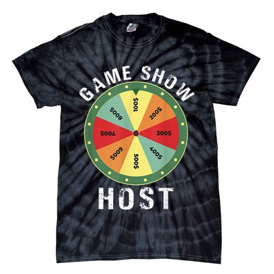 Game Show Host Trivia Board Game Night Questions Vintage Tie-Dye T-Shirt