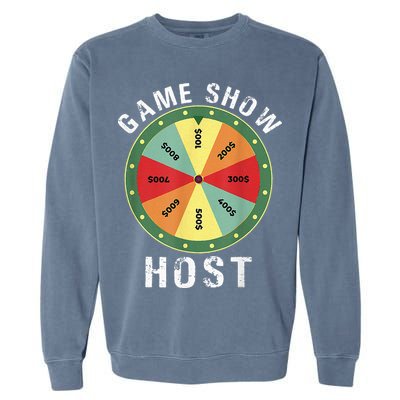 Game Show Host Trivia Board Game Night Questions Vintage Garment-Dyed Sweatshirt