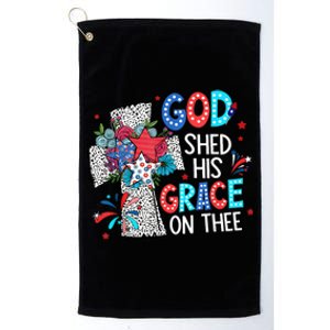 God Shed His Grace On Thee Christian Floral Cross Platinum Collection Golf Towel