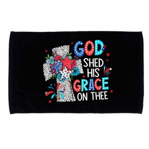 God Shed His Grace On Thee Christian Floral Cross Microfiber Hand Towel