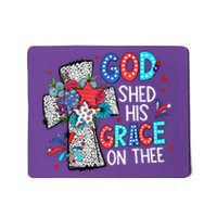 God Shed His Grace On Thee Christian Floral Cross Mousepad