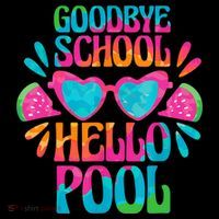 Goodbye School Hello Pool Watermelon Last Day Of School Flexfit Unipanel Trucker Cap