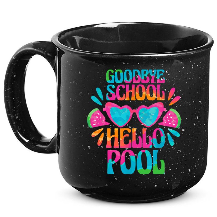 Goodbye School Hello Pool Watermelon Last Day Of School 15oz Campfire Ceramic Mug