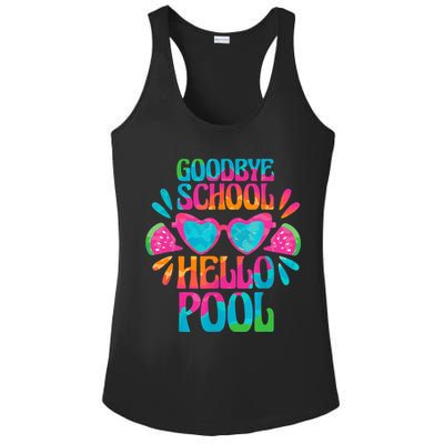 Goodbye School Hello Pool Watermelon Last Day Of School Ladies PosiCharge Competitor Racerback Tank