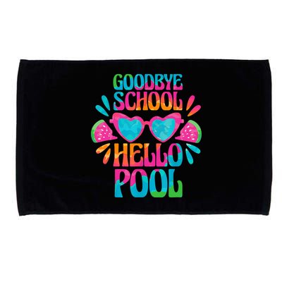 Goodbye School Hello Pool Watermelon Last Day Of School Microfiber Hand Towel