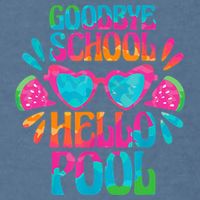 Goodbye School Hello Pool Watermelon Last Day Of School Garment-Dyed Sweatshirt