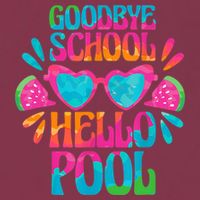 Goodbye School Hello Pool Watermelon Last Day Of School 16oz Travel Tumbler