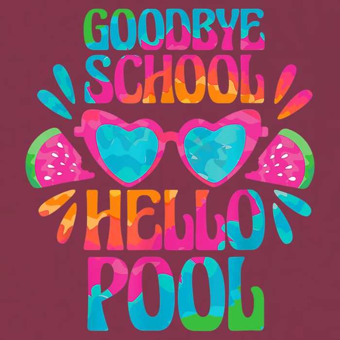 Goodbye School Hello Pool Watermelon Last Day Of School 16oz Travel Tumbler