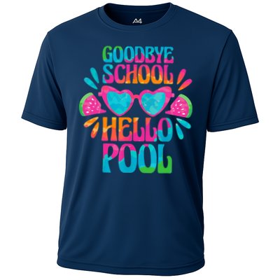 Goodbye School Hello Pool Watermelon Last Day Of School Performance Shirt