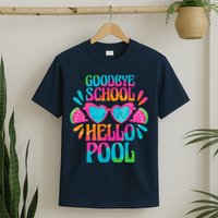Goodbye School Hello Pool Watermelon Last Day Of School T-Shirt