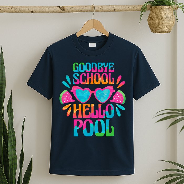 Goodbye School Hello Pool Watermelon Last Day Of School T-Shirt