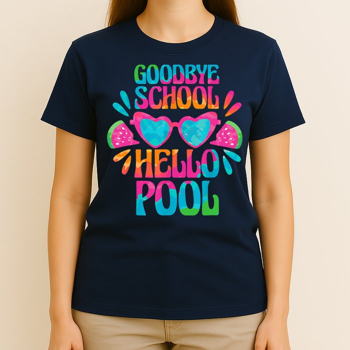 Goodbye School Hello Pool Watermelon Last Day Of School T-Shirt