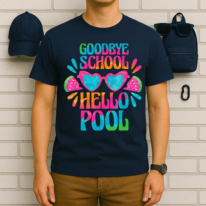 Goodbye School Hello Pool Watermelon Last Day Of School T-Shirt
