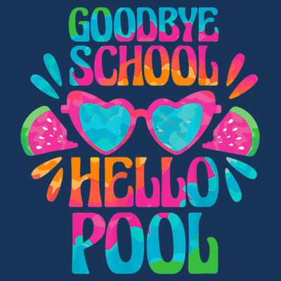 Goodbye School Hello Pool Watermelon Last Day Of School T-Shirt