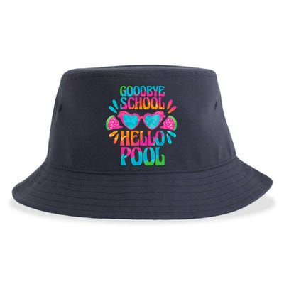 Goodbye School Hello Pool Watermelon Last Day Of School Sustainable Bucket Hat