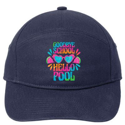 Goodbye School Hello Pool Watermelon Last Day Of School 7-Panel Snapback Hat