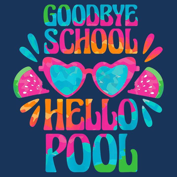 Goodbye School Hello Pool Watermelon Last Day Of School Drawstring Bag