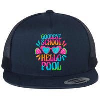 Goodbye School Hello Pool Watermelon Last Day Of School Flatbill Hat